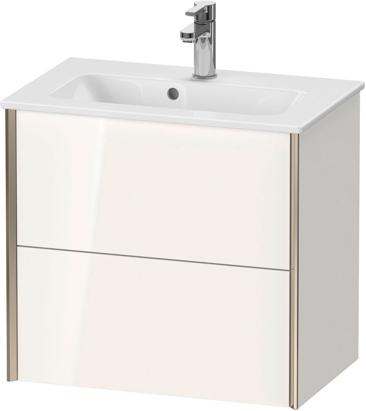 DURAVIT XViu Waschtischunterbau wandhängend 610 mm, 2 Schubladen, champagner matt/weiß matt