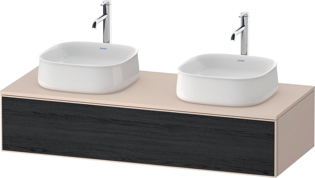 Duravit Zencha Konsolen-Waschtischunterbau 1300 mm Eiche Anthrazit mit Tip-on und Soft-Close
