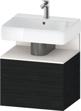 DURAVIT Qatego Waschtischunterbau 590 mm wandhängend, 1 Auszug, weiß Hochglanz, Nische Eiche Schwarz