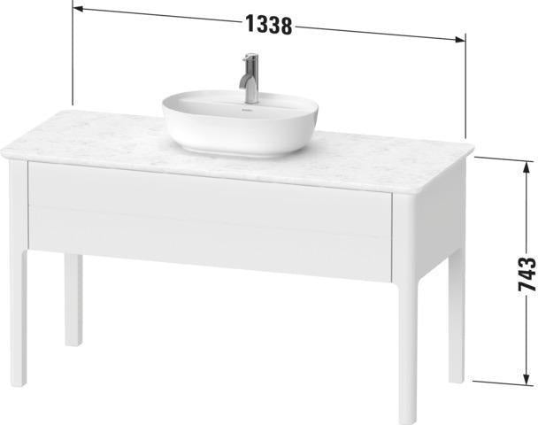 Duravit Luv Waschtischunterbau bodenstehend 1338 mm mit 1 Auszug Weiß Seidenmatt