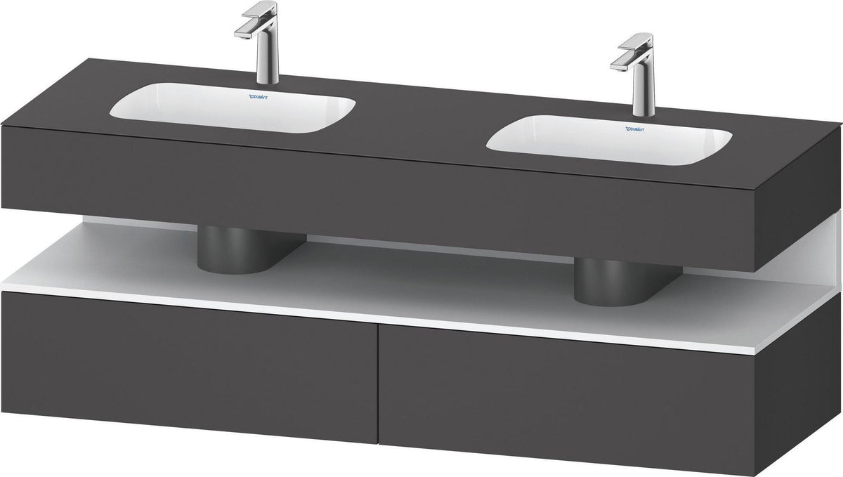 DURAVIT Qatego Studio F. A. Porsche Waschtischset 1600 mm mit Konsolenwaschtischunterbau, 2 Auszüge