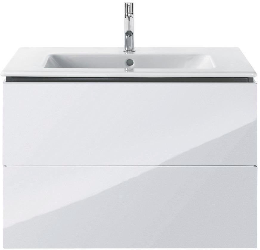 Duravit L-Cube Waschtischunterbau 820 mm taupe matt mit 2 Schubkästen und Tip-On-Technik