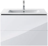 Duravit L-Cube Waschtischunterbau 820 mm taupe matt mit 2 Schubkästen und Tip-On-Technik