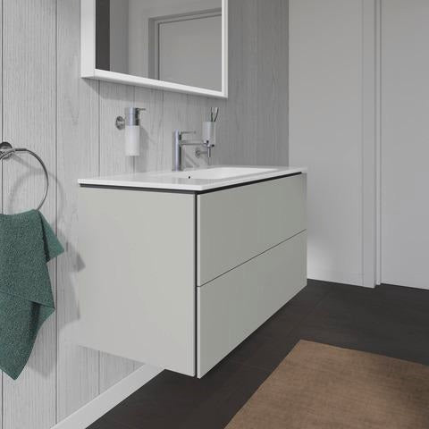 Duravit L-Cube Waschtischunterbau 1020 mm taupe matt – wandhängend, 2 Schubkästen, Tip-On