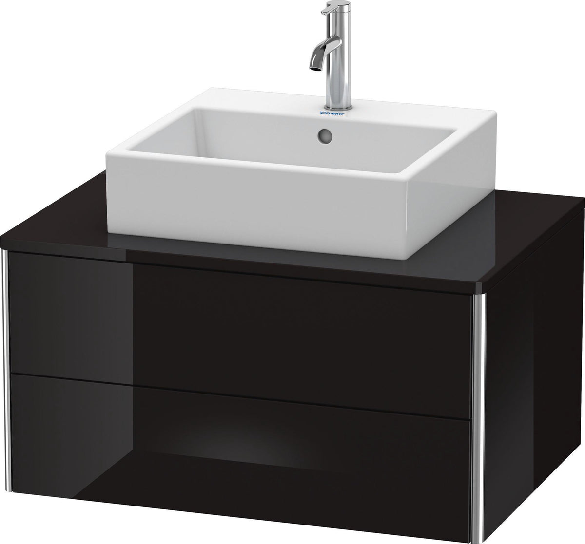 DURAVIT XSquare Waschtischunterbau 800 mm wandhängend schwarz hochglanz mit 2 Schubkästen