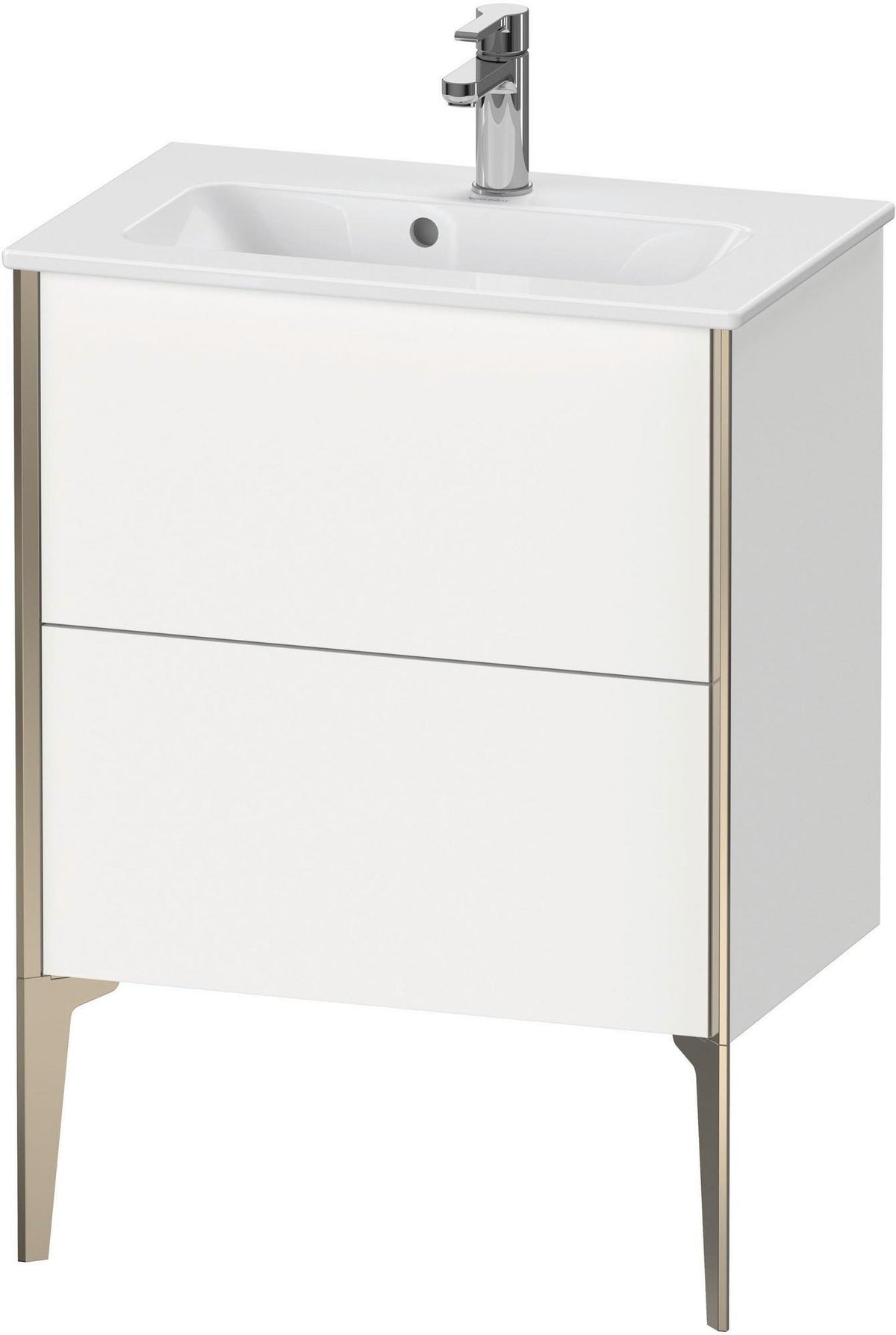 Duravit XViu Waschtischunterbau bodenstehend 610 mm, 2 Auszüge, champagner matt/weiß matt