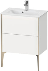 Duravit XViu Waschtischunterbau bodenstehend 610 mm, 2 Auszüge, champagner matt/weiß matt