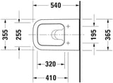 Duravit Wand-WC Happy D.2 540 mm Tiefspüler mit Durafix, weiß – wandhängend