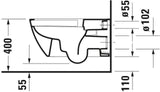 Duravit Wand-WC Happy D.2 620 mm Tiefspüler spülrandlos Durafix weiß