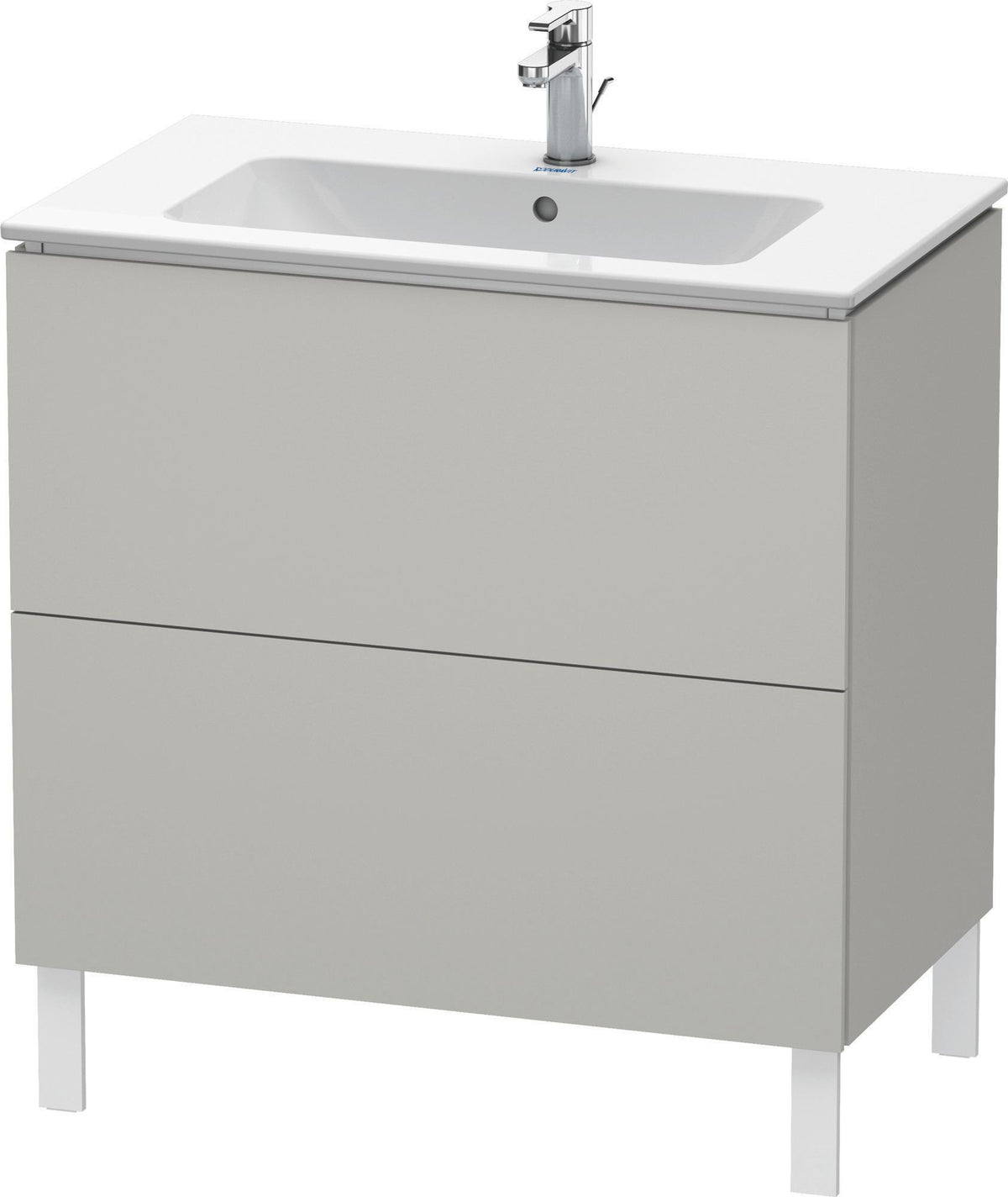 Duravit L-Cube Waschtischunterbau 820 mm taupe matt, 2 Auszüge, bodenstehend