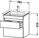 DURAVIT DuraStyle Waschtischunterbau wandhängend 580 mm mit 2 Schubkästen, weiß matt