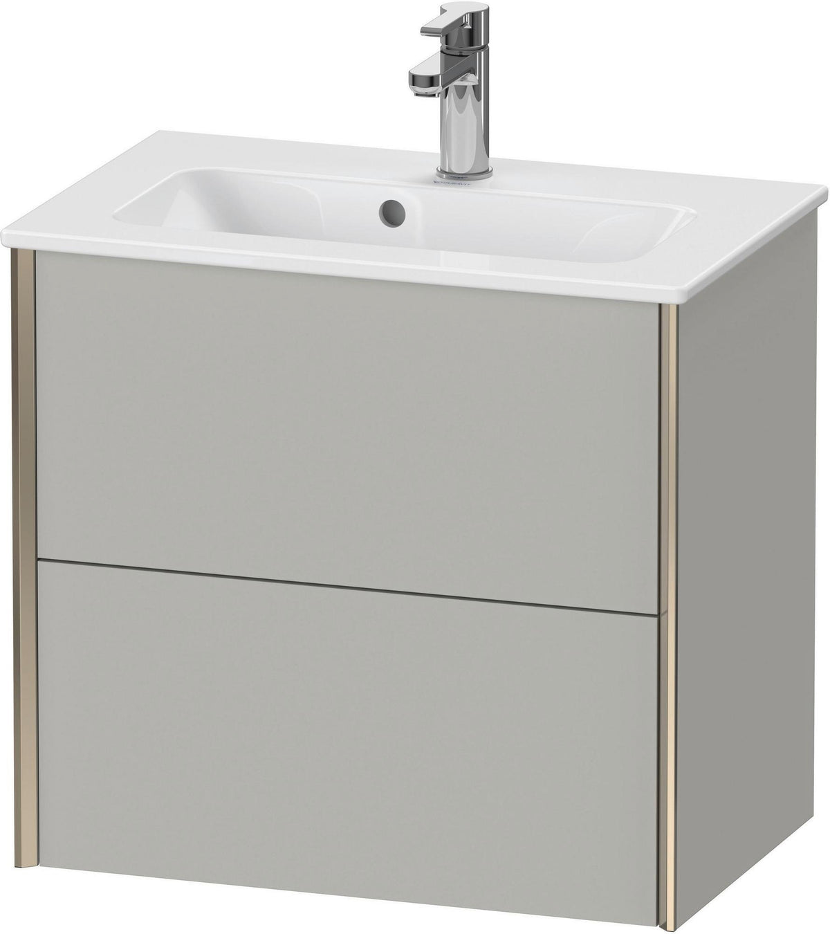 DURAVIT XViu Waschtischunterbau wandhängend 610 mm, 2 Schubladen, champagner matt/weiß matt