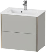 DURAVIT XViu Waschtischunterbau wandhängend 610 mm, 2 Schubladen, champagner matt/weiß matt