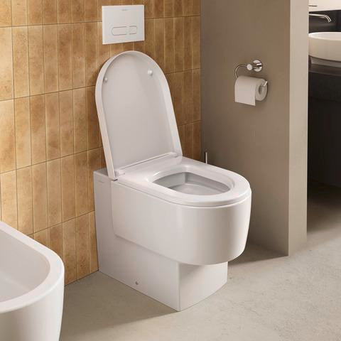 DURAVIT Balcoon WC-Sitz mit Absenkautomatik und Edelstahl-Scharnieren, Weiß Glänzend