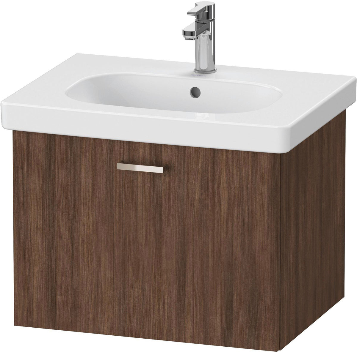 Duravit XBase Waschtischunterbau wandhängend 600 mm, 1 Auszug, weiß matt – montiert