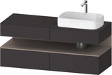 DURAVIT Qatego Konsolenwaschtischunterbau 1400 mm Weiß Matt Eiche Schwarz Matt wandhängend