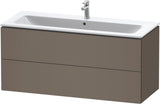 Duravit L-Cube Waschtischunterbau 1220 mm taupe matt mit 2 Schubkästen und Tip-On-Technik