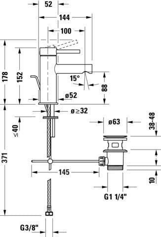 Duravit Circle Einhebel-Waschtischmischer Chrom – ohne Zugstange, 100 mm Auslauf, Keramikmischsystem