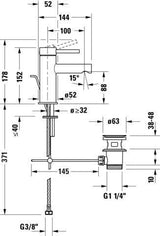 Duravit Circle Einhebel-Waschtischmischer Chrom – ohne Zugstange, 100 mm Auslauf, Keramikmischsystem