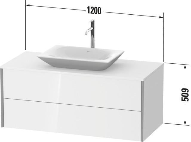 Duravit Waschtischunterbau XVIU 1200x550mm Champagner Matt S-Matt mit Konsolenplatte