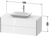 Duravit Waschtischunterbau XVIU 1200x550mm Champagner Matt S-Matt mit Konsolenplatte