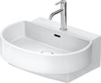 DURAVIT Balcoon Waschtisch 600x480 mm mit Überlauf, Hahnloch und Halbsäule in Weiß