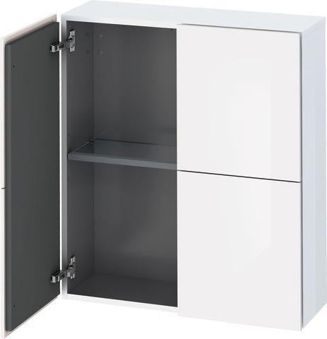 Duravit Halbhochschrank L-Cube 700 mm weiß hochglanz, 2 Türen, wandhängend