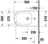 DURAVIT Standbidet White Tulip 580 mm von Philippe Starck – Weiß, mit Überlauf und WonderGliss