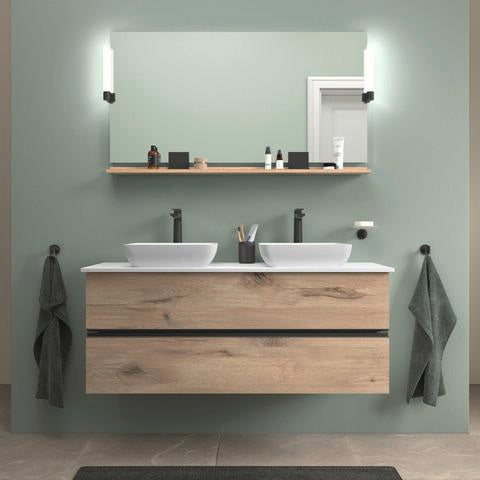 DURAVIT Sivida Spiegelablage 1280x115x35 mm – Chrom/Weiß Matt, inkl. Befestigungsmaterial