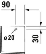 DURAVIT Halbsäule Happy D.2 für 070950, weiß WonderGliss – 280 x 180 x 280 mm, schmutzabweisend