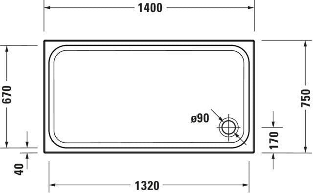DURAVIT D-Code Duschwanne 1100x750x85 mm Weiß Sanitäracryl mit Antislip – Rechteckig