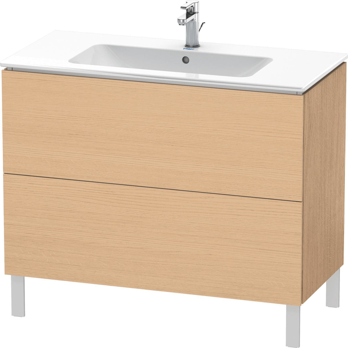 Duravit L-Cube Waschtischunterbau 1020 mm taupe matt, bodenstehend, 2 Auszüge, Tip-On