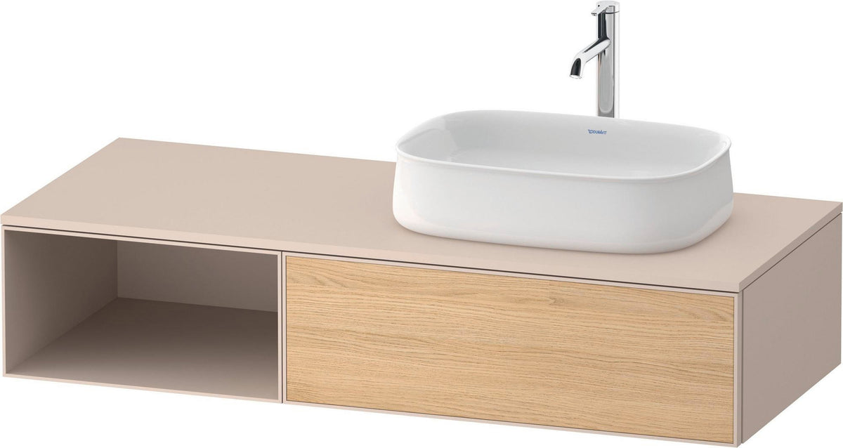 Duravit Zencha Konsolenwaschtischunterbau 1300 mm Eiche Anthrazit mit Auszug