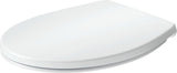 DURAVIT Univavo WC-Sitz Oval Tief 452mm mit Absenkautomatik, Duroplast, abnehmbar, Edelstahl-Scharniere, Weiß