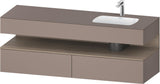 DURAVIT Qatego Einbauwaschtisch mit Konsolenwaschtischunterbau 1600x550x600 mm Eiche Terra & Weiß Matt