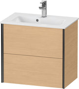 DURAVIT XViu Waschtischunterbau wandhängend 610 mm, 2 Schubladen, champagner matt/weiß matt