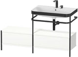 Duravit Waschtischset Happy D.2 Plus 1400x490mm ein Hahnloch taupe supermatt – Design-Waschplatz