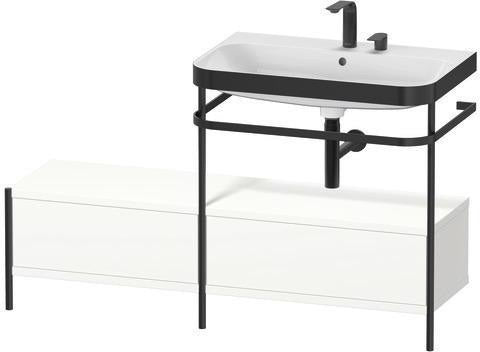 DURAVIT Waschtischset Happy D.2 Plus 1400 mm Taupe Supermatt mit Metallkonsole und Stauraum