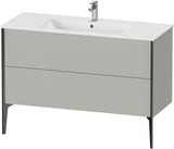 DURAVIT XViu Waschtischunterbau bodenstehend 1210 mm, 2 Auszüge, champagner matt/weiß matt