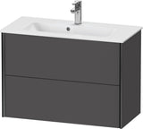 DURAVIT XViu Waschtischunterbau wandhängend 810 mm, 2 Schubladen, champagner matt/weiß matt