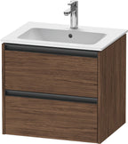 nussbaum dunkel / 2 Schubkästen / Waschtischunterbau