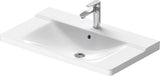 Duravit Möbelwaschtisch P3 Comforts 850x500mm weiß mit Überlauf, ohne Hahnloch, Ablagefläche links