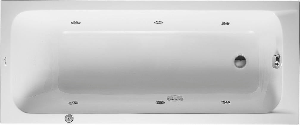 DURAVIT D-Code Whirlwanne 1700x700mm Einbau mit Jet Project und 6 verstellbaren Düsen in Weiß