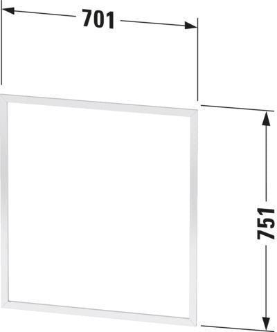 DURAVIT L-Cube Einbaurahmen 700x10x751mm Weiß – Aufsatz, zerlegt