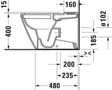 DURAVIT D-Neo Stand-Tiefspül-WC 650 mm rimless, weiß, Abgang Vario