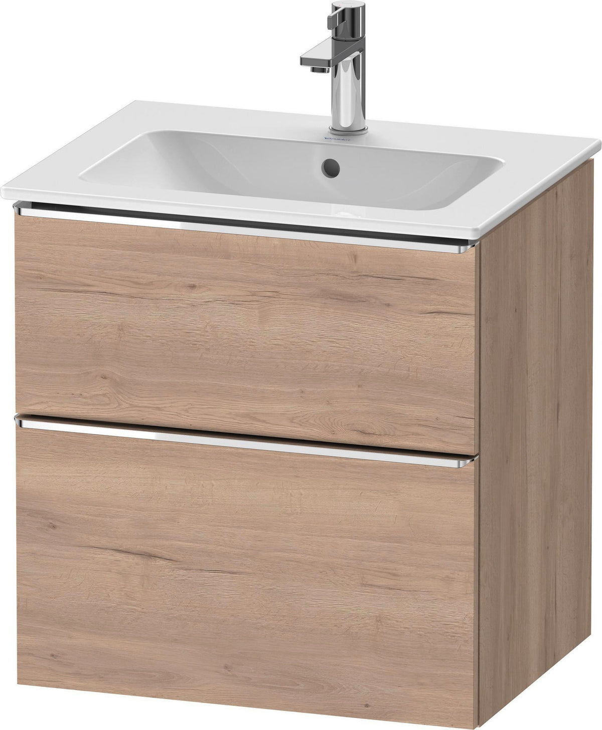 DURAVIT D-Neo Waschtischunterbau 610 mm Eiche Schwarz mit Bronze Griff – wandhängend