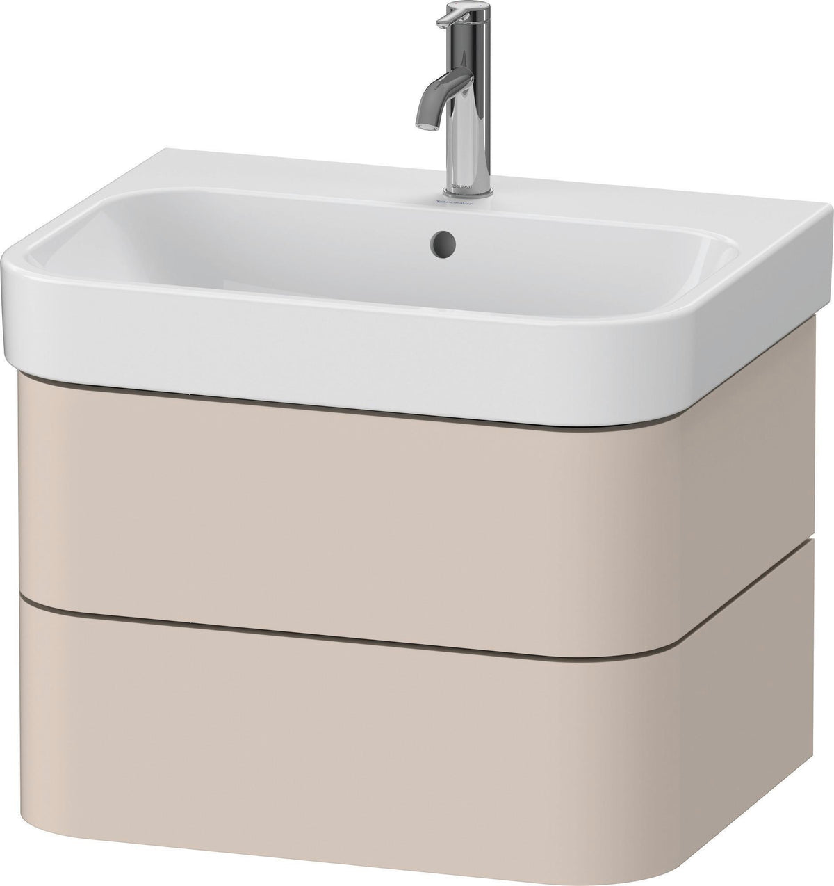 Duravit Waschtischunterbau Happy D.2 Plus 625 mm taupe supermatt mit Tip-On-Technik