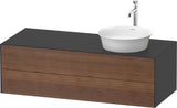 DURAVIT White Tulip Waschtischunterbau 1300 mm wandhängend, 2 Schubkästen, Becken rechts, Nordic Weiß seidenmatt