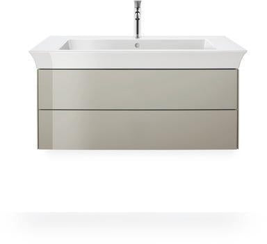 DURAVIT White Tulip Waschtischunterbau 984 mm, 2 Schubkästen, Nussbaum/Taupe Hochglanz