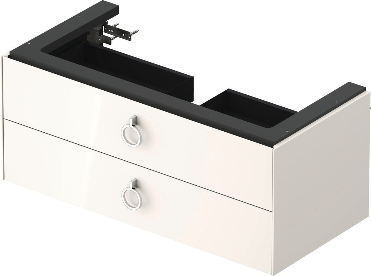 DURAVIT White Tulip Waschtischunterbau wandhängend 984 mm Nussbaum Taupe mit 2 Schubkästen